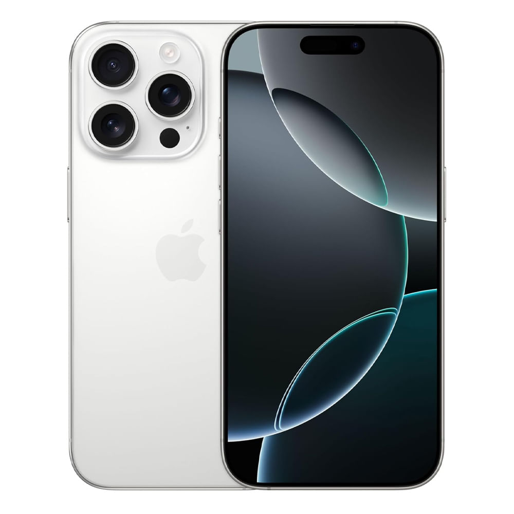 iPhone 16 Pro 5G 128GB, 8GB RAM, cámara principal 48MP + 48MP + 12MP, frontal 12MP, 6.3", White-Titanium