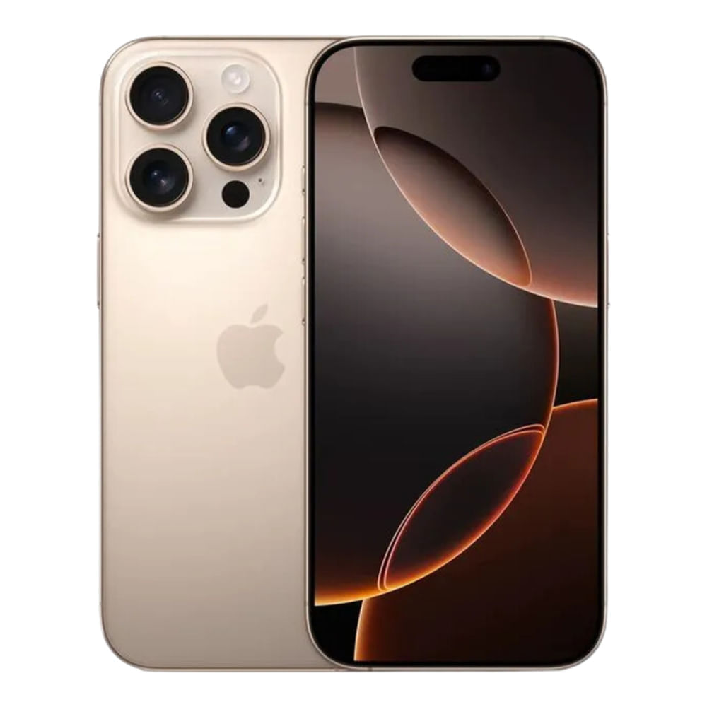 iPhone 16 Pro eSIM 5G 128GB, 8GB RAM, cámara principal 48MP + 48MP + 12MP, frontal 12MP, 6.3", Desert-Titanium