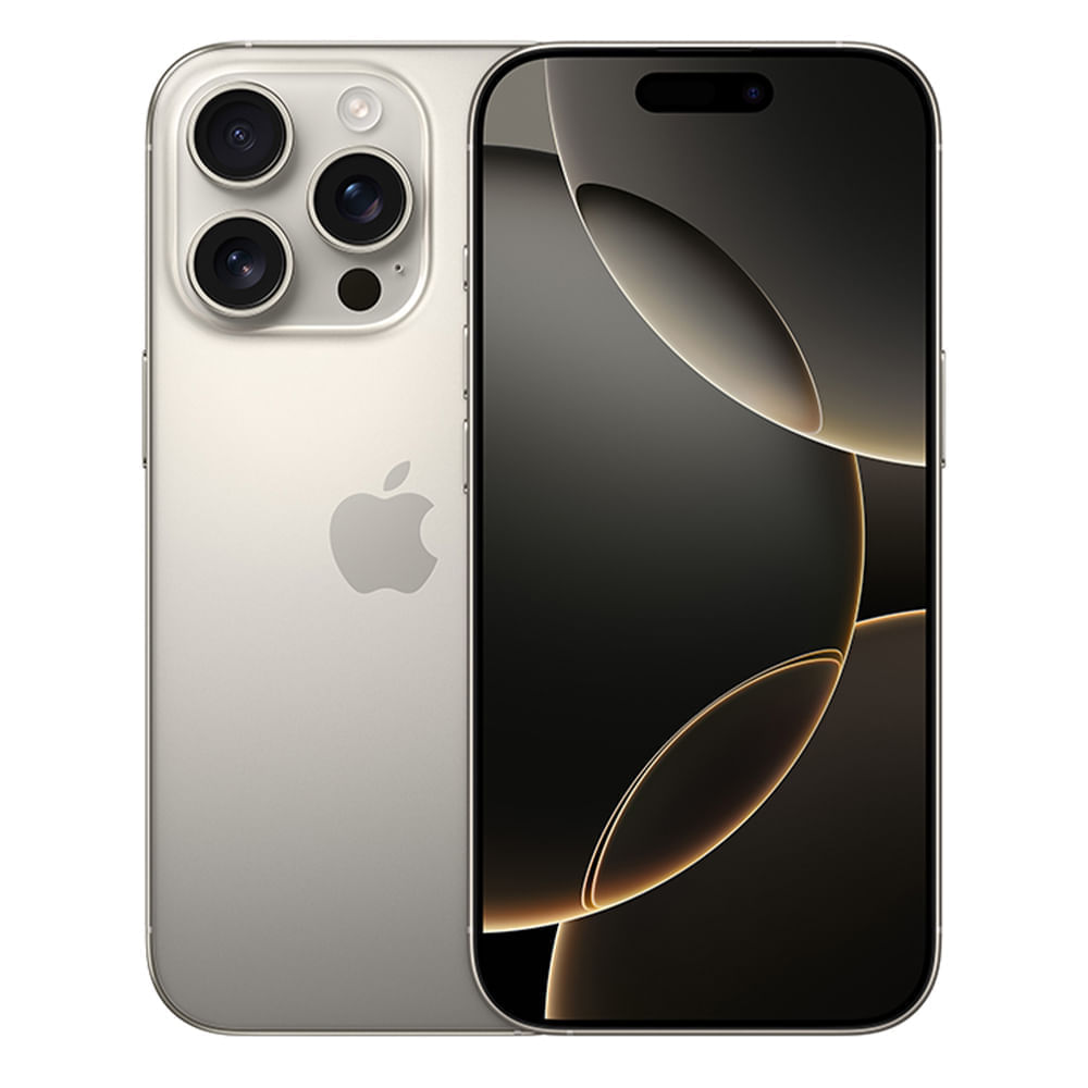 iPhone 16 Pro eSIM 5G 128GB, 8GB RAM, cámara principal 48MP + 48MP + 12MP, frontal 12MP, 6.3", Natural Titanium