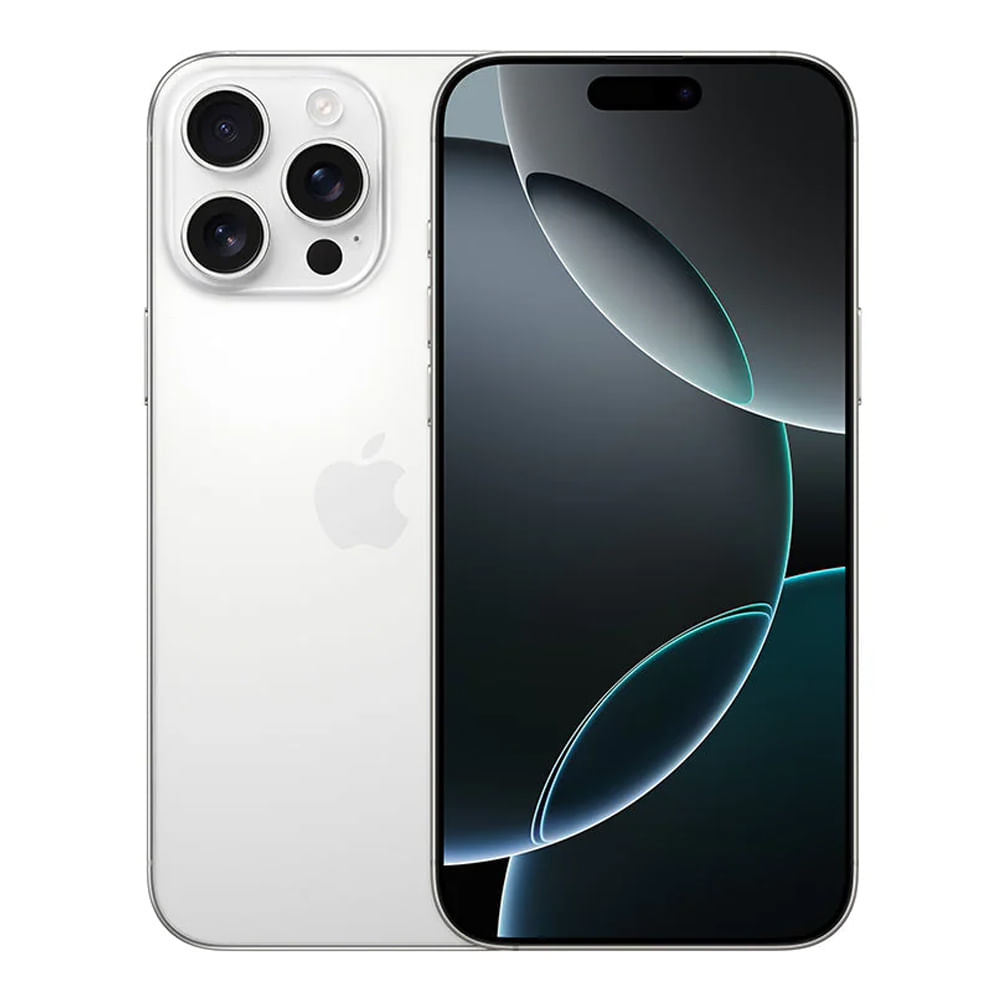 iPhone 16 Pro Max 5G 512GB, 8GB RAM, cámara principal 48MP + 48MP + 12MP, frontal 12MP, 6.9", White-Titanium