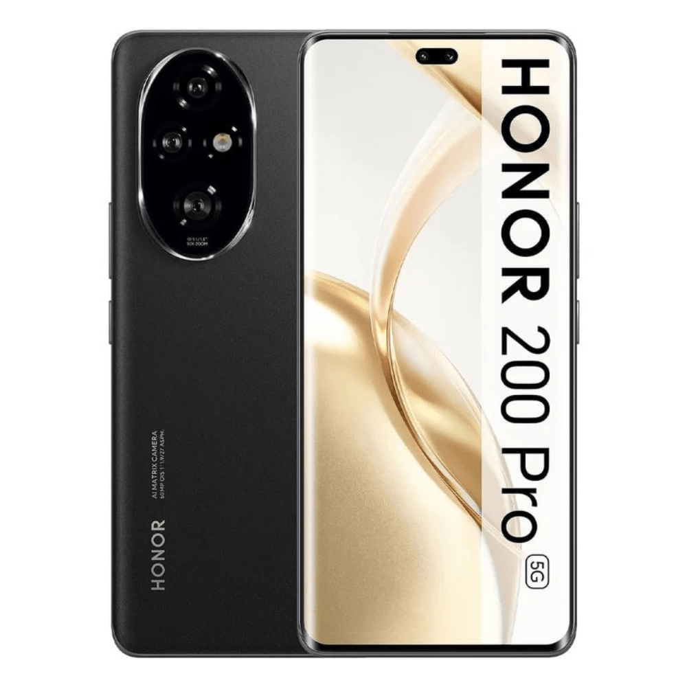 Celular Honor 200 Pro 5G 512GB, 12GB RAM, cámara principal 50MP+50MP+12MP, frontal 50MP, negro