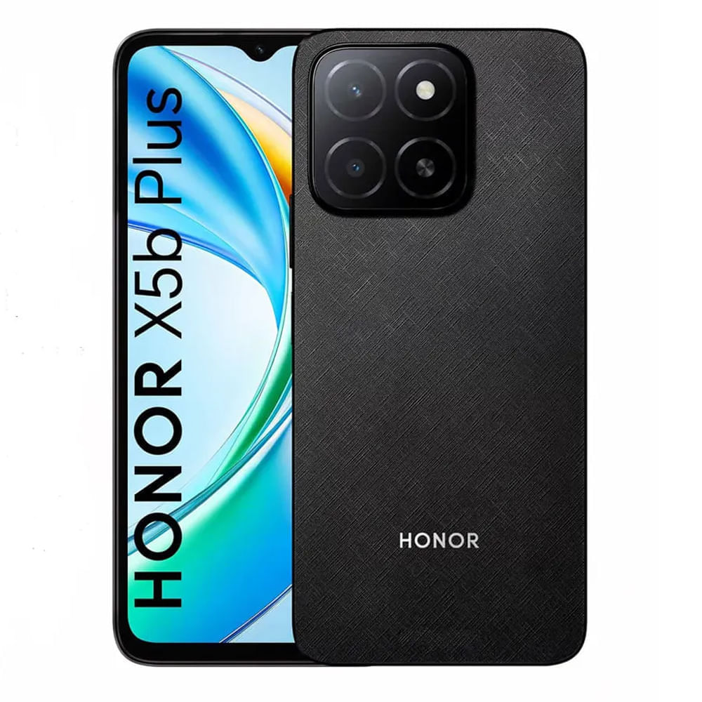 Celular Honor X5b Plus 4G 256GB, 4GB RAM, cámara principal 50MP + 0.08MP, frontal 5MP, 6.56", Dual SIM, negro
