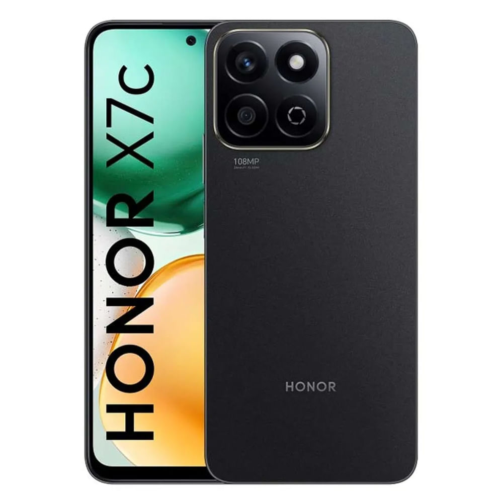 Celular Honor X7c 4G 256GB, 8GB RAM, cámara principal 108MP + 2MP, frontal 8MP, 6.77", negro