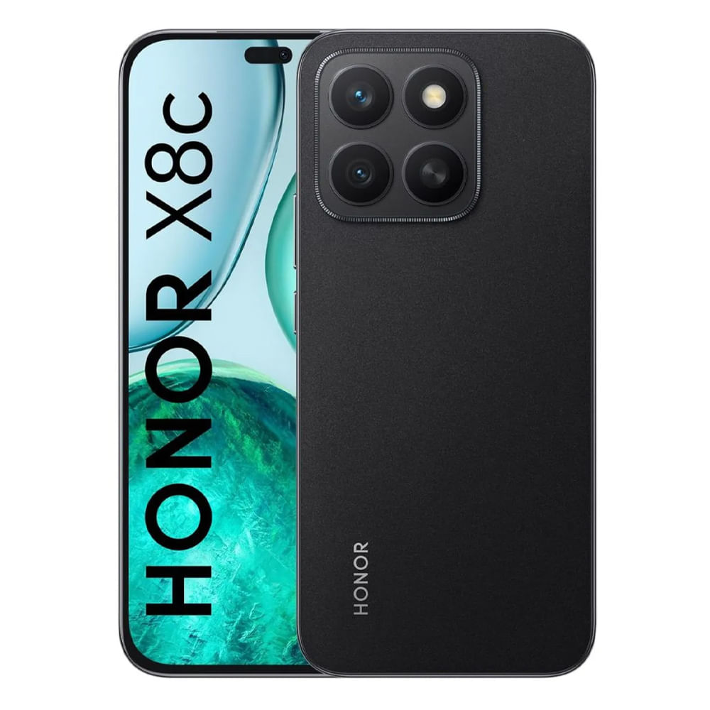 Celular Honor X8c 4G 256GB, 8GB RAM, cámara principal 108MP + 5MP, frontal 50MP, 6.7", negro