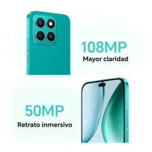 Celular Honor X8C 4G 256GB, 8GB RAM, cámara principal 108MP, frontal 50MP, 6.7", verde marte
