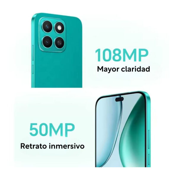 Celular Honor X8C 4G 256GB, 8GB RAM, cámara principal 108MP, frontal 50MP, 6.7", verde marte