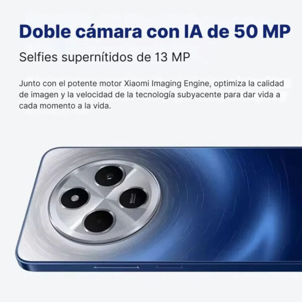 Celular Redmi 14C PJ 128GB, 4GB RAM, cámara principal 50MP, frontal 13MP, 6.88", negro medianoche