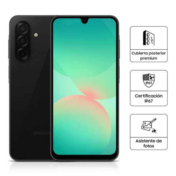 Celular Samsung Galaxy A26 5G Dual SIM, 128GB, 6GB RAM, cámara 50+8+2MP, frontal 13MP, negro