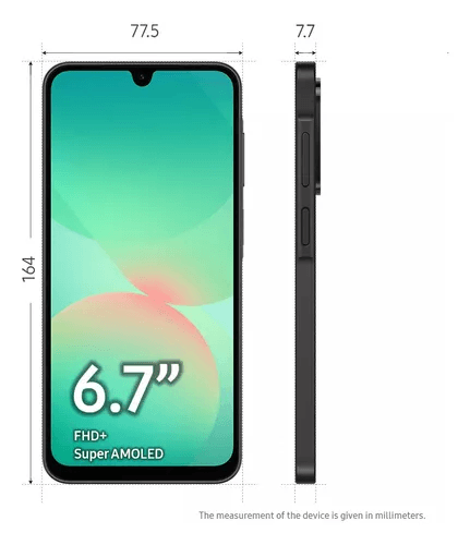 Celular Samsung Galaxy A26 5G Dual SIM, 128GB, 6GB RAM, cámara 50+8+2MP, frontal 13MP, negro