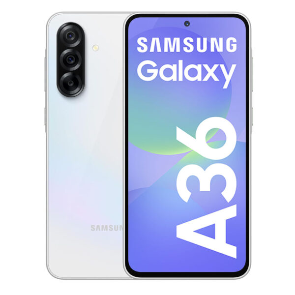 Celular Samsung Galaxy A36 5G 256GB, 6GB RAM, cámara principal 50MP+8MP +5MP, frontal 12 MP, 6.7", blanco