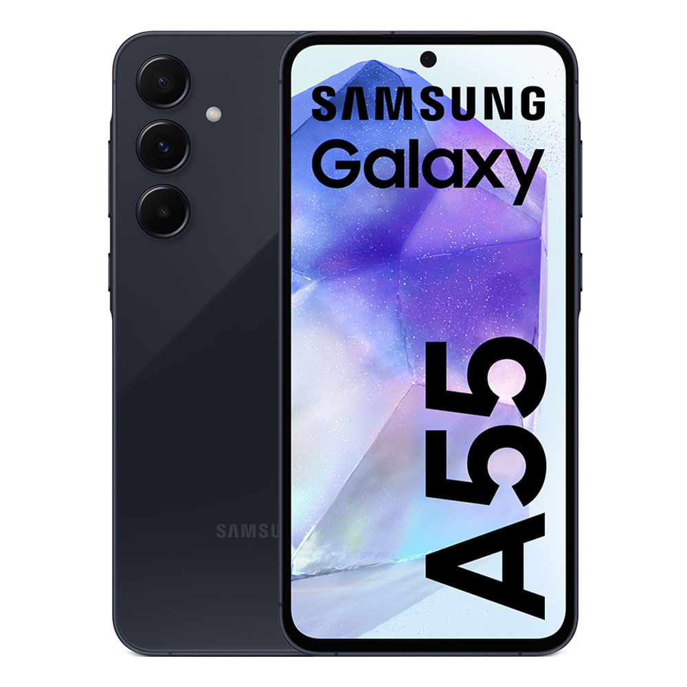 Celular Samsung Galaxy A55 5G 256GB, 8GB RAM, cámara principal 50MP + 12MP + 5MP, frontal 32MP, 6.6", azul