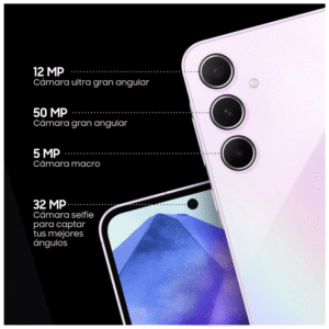 Celular Samsung Galaxy A55 5G 8GB RAM, 256GB, cámara principal 50MP+12MP+5MP, frontal 32MP, negro