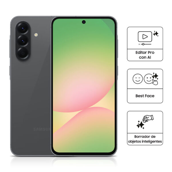 Celular Samsung Galaxy A56 5G 256GB, 12GB RAM, cámara principal 50MP+12MP+5MP, frontal 12MP, 6.7", graphite
