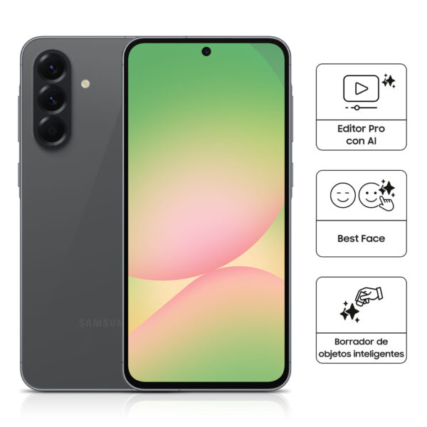 Celular Samsung Galaxy A56 5G 256GB, 8GB RAM, cámara principal 50MP + 12MP + 5MP, frontal 12MP, 6.7", negro