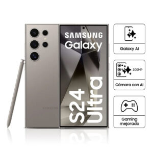 Celular Samsung Galaxy S24 Ultra 5G 256GB, 12GB RAM, cámara principal 200MP + 50MP + 10MP + 12MP, frontal 12MP, 6.8", gris