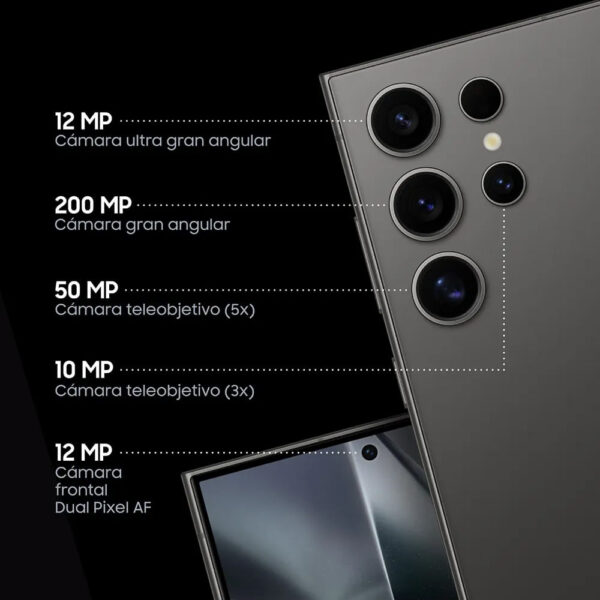 Celular Samsung Galaxy S24 Ultra 5G 512GB, 12GB RAM, cámara principal 200MP + 12MP + 50MP + 10MP, frontal 12MP, 6.8", gris