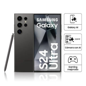 Celular Samsung Galaxy S24 Ultra 5G 512GB, 12GB RAM, cámara principal 200MP + 12MP + 50MP + 10MP, frontal 12MP, 6.8", negro