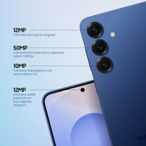 Celular Samsung Galaxy S25 5G 128GB, 12GB RAM, cámara principal 50MP + 10MP + 12MP, frontal 12MP, 6.2'', azul claro