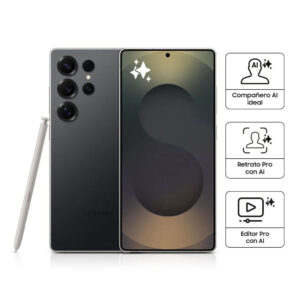 Celular Samsung Galaxy S25 Ultra 5G 256GB, 12GB RAM, cámara principal 200MP+10MP+50MP+50MP, frontal 12MP, 6.9", Titanium Black