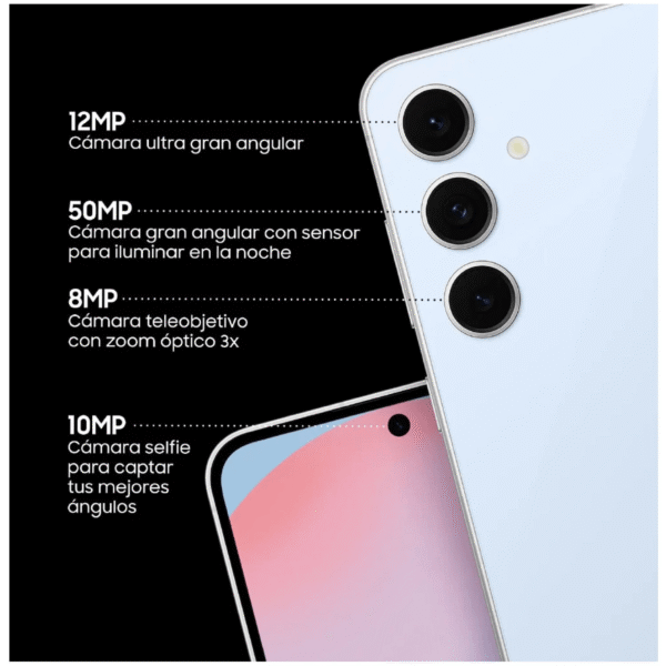 Celular Samsung S24FE 5G 8GB RAM, 256GB, cámara principal 50MP+12MP+8MP, frontal 10MP, gris
