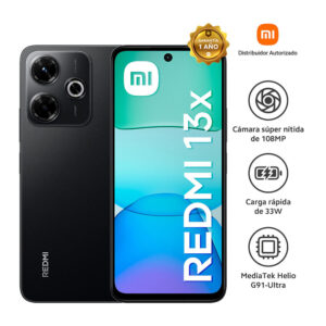 Celular Xiaomi Redmi 13X 4G 256GB, 8GB RAM, cámara principal 108MP + 2MP, frontal 13MP, 6.79'', negro