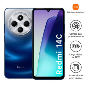 Celular Xiaomi Redmi 14C 256GB, 4GB ram, cámara principal 50MP+2MP, frontal 13MP, 6.88", azul