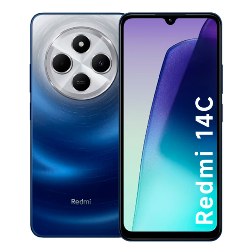 Celular Xiaomi Redmi 14C 256GB, 4GB ram, cámara principal 50MP+2MP, frontal 13MP, 6.88", azul