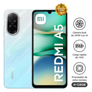 Celular Xiaomi Redmi A5 4G Dual SIM, 128GB, 4GB RAM, cámara principal 32 MP, cámara frontal 8 MP, azul