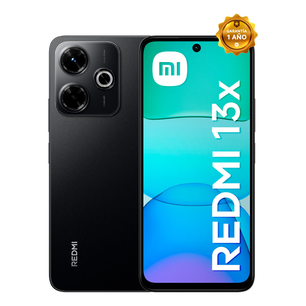 Celular Xiaomi Redmi Note 13X 256GB, 8GB RAM, cámara principal 50MP + 2MP, frontal 13MP. Midnigth Black
