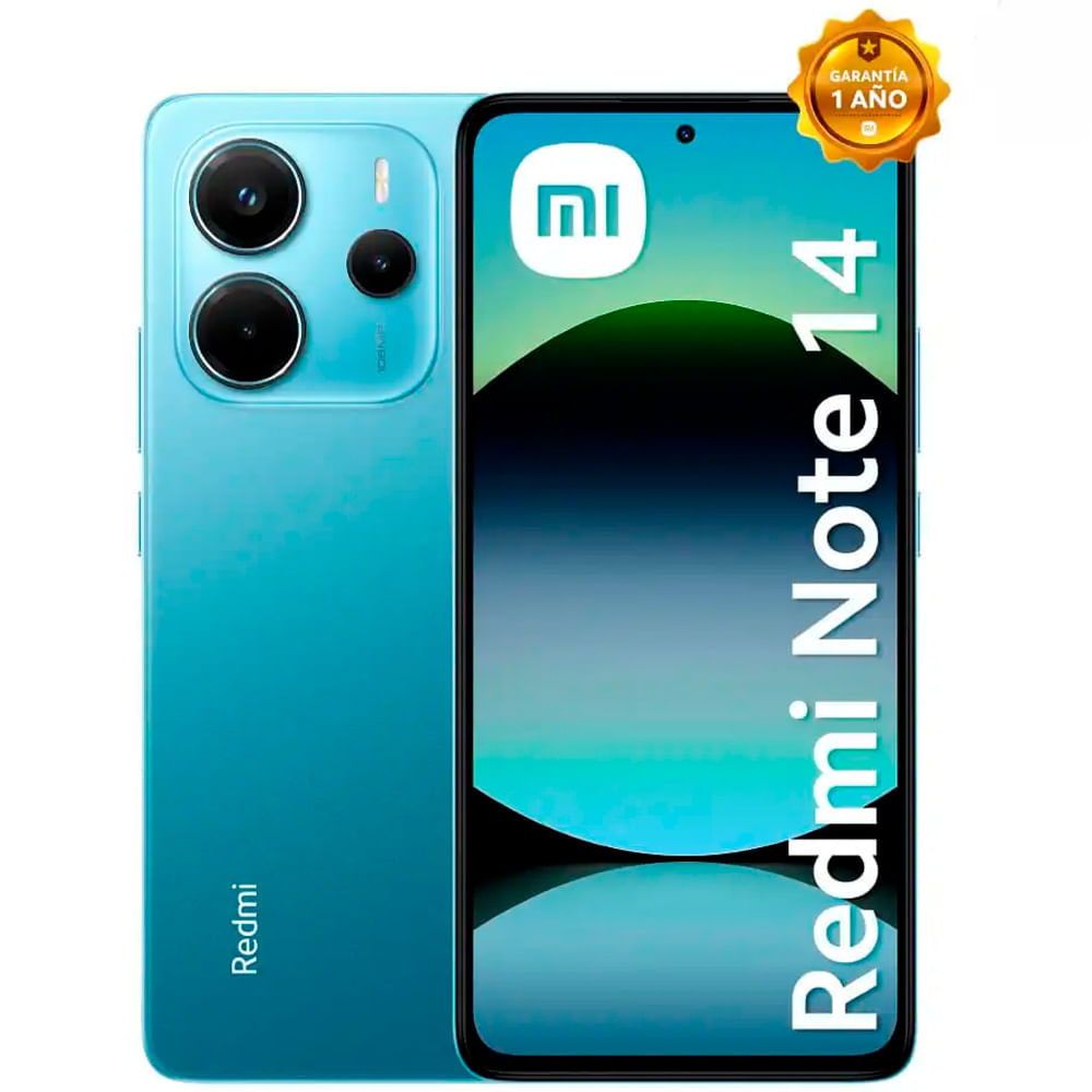 Celular Xiaomi Redmi Note 14 4G, 6.67", 8GB RAM, 256GB RAM, cámara principal 108MP, cámara frontal 20MP, azul océano