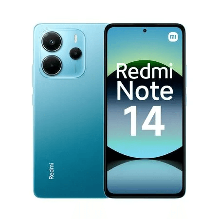 Celular Xiaomi Redmi Note 14 4G, 6GB RAM, 128GB, principal 108MP + 2MP + 2MP, frontal 20MP, 6.7”, ocean blue