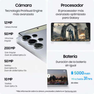 Combo Celular Samsung S25 Ultra 5G 12GB RAM, 256GB, cámara principal 200MP+50MP+10MP+50MP, frontal 12MP, 6.9", titanium black + Lenovo HT38