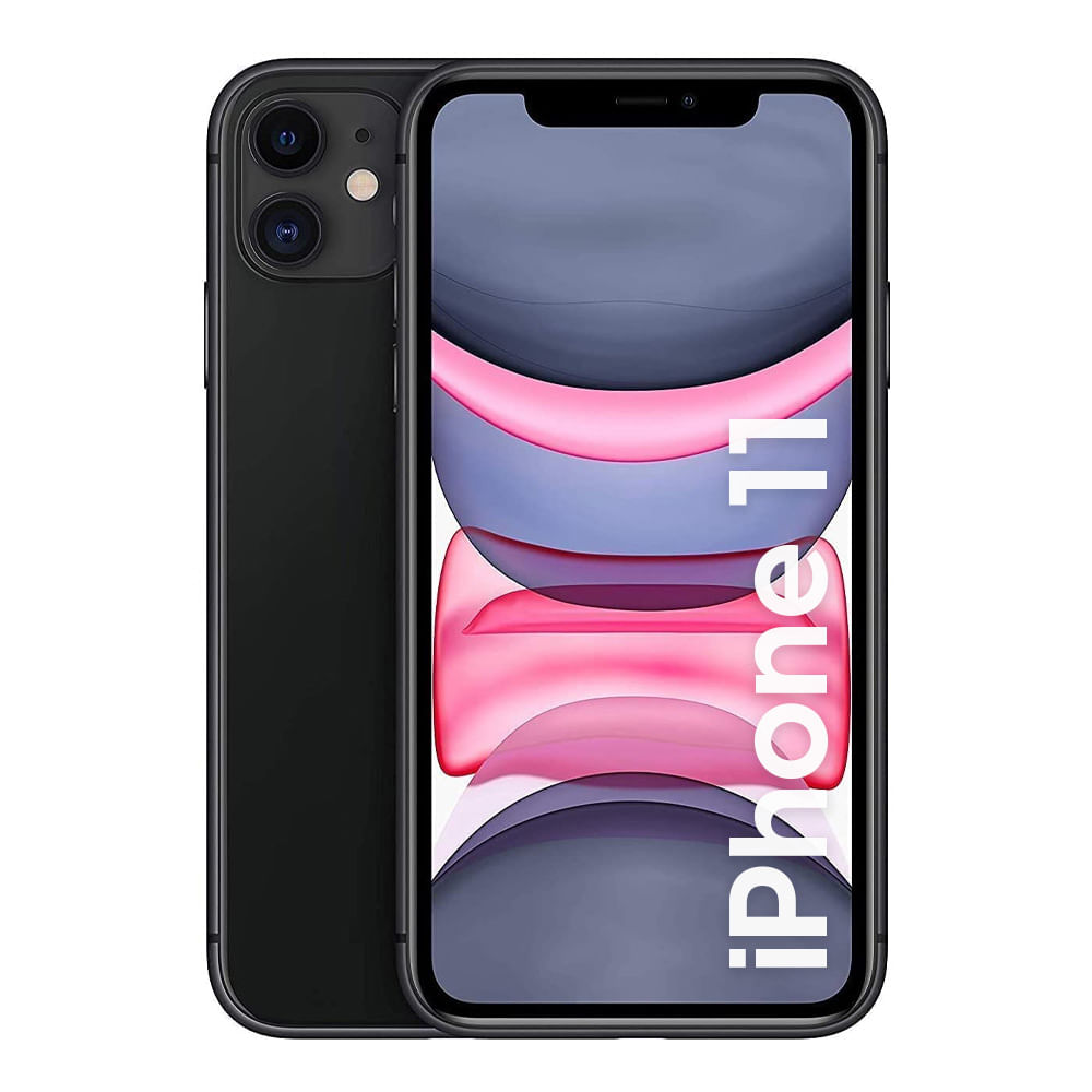iPhone 11 128GB, 4GB RAM, cámara principal 12 + 12MP, frontal 12MP, 6.1", negro