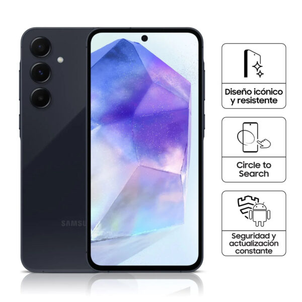 Samsung Galaxy A55 5G 256GB 5G, cámara principal 50MP + 12MP + 5MP, frontal 32MP, 6.6", negro